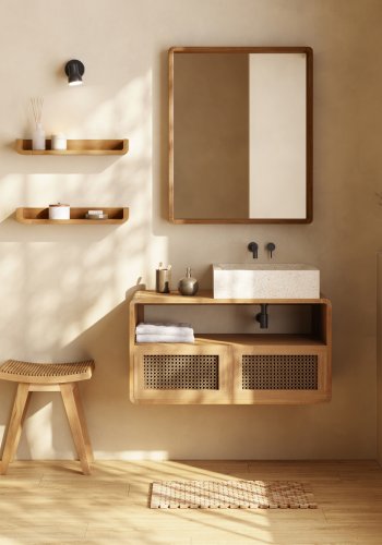 KAVE HOME sndagsvask, rektangulr - hvit terrazzo (40x45)