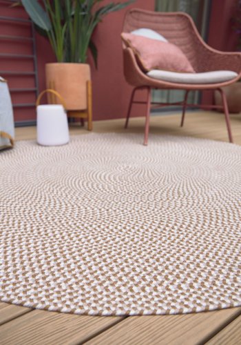 KAVE HOME Rodhe-teppe, rundt - beige 100% PET (150)