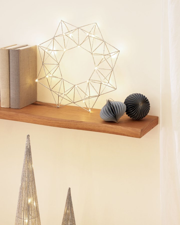 KAVE HOME Mishell krans, m. lys gr stl (35x35)