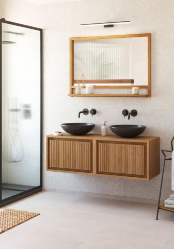 KAVE HOME Vissia stor vegglampe - sort plast og stl