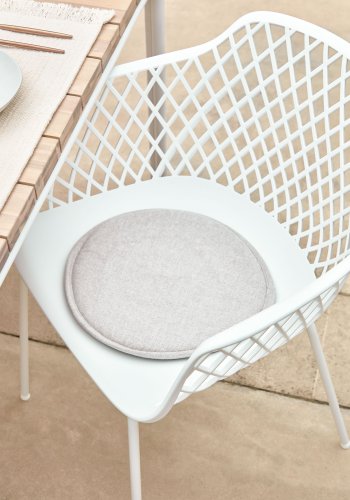 KAVE HOME stolpute i silke, rund - beige stoff (35)