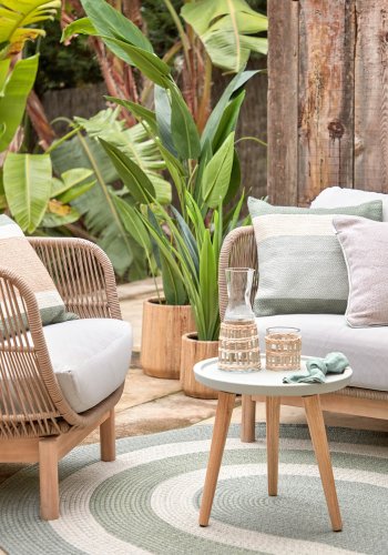 KAVE HOME rund Livy sidebord - gr cement og natur gummitr (40)