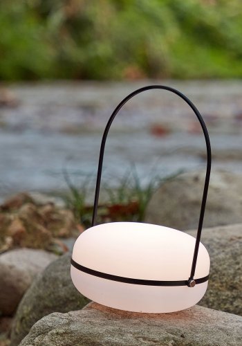 KAVE HOME Tea bordlampe - hvit polyetylen og svart jern
