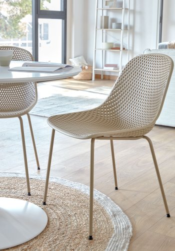 KAVE HOME Quinby spisestol - beige plast og metal