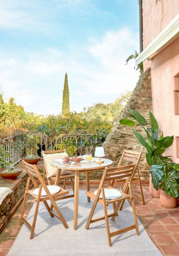 KAVE HOME Vilma hagebord, rundt - naturlig akasietre (90)