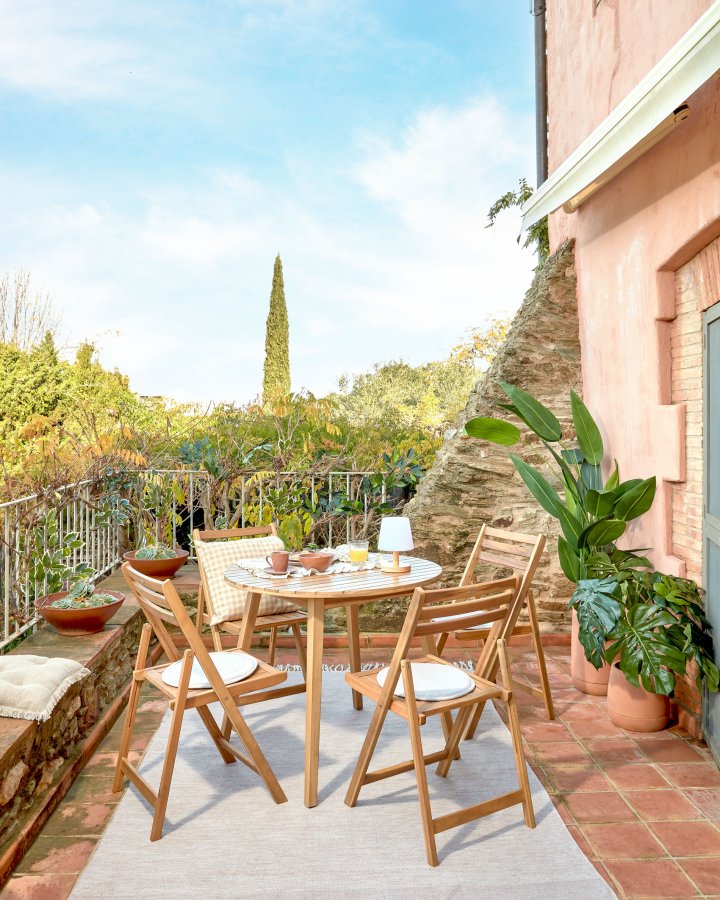 KAVE HOME Vilma hagebord, rundt - naturlig akasietre (90)