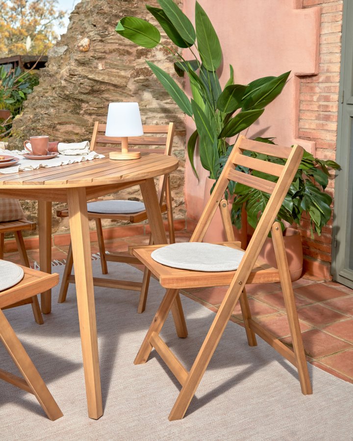 KAVE HOME stolpute i silke, rund - beige stoff (35)