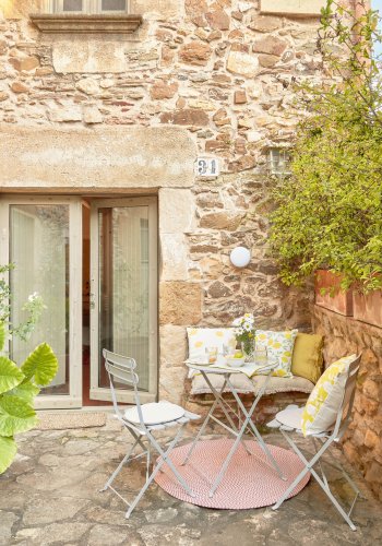 KAVE HOME stolpute i silke, rund - beige stoff (35)