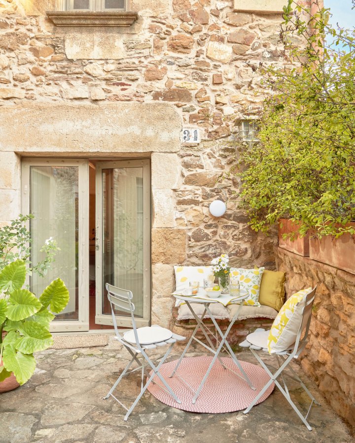 KAVE HOME stolpute i silke, rund - beige stoff (35)