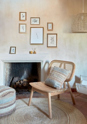 KAVE HOME Nadra lenestol - naturlig rotting og teak