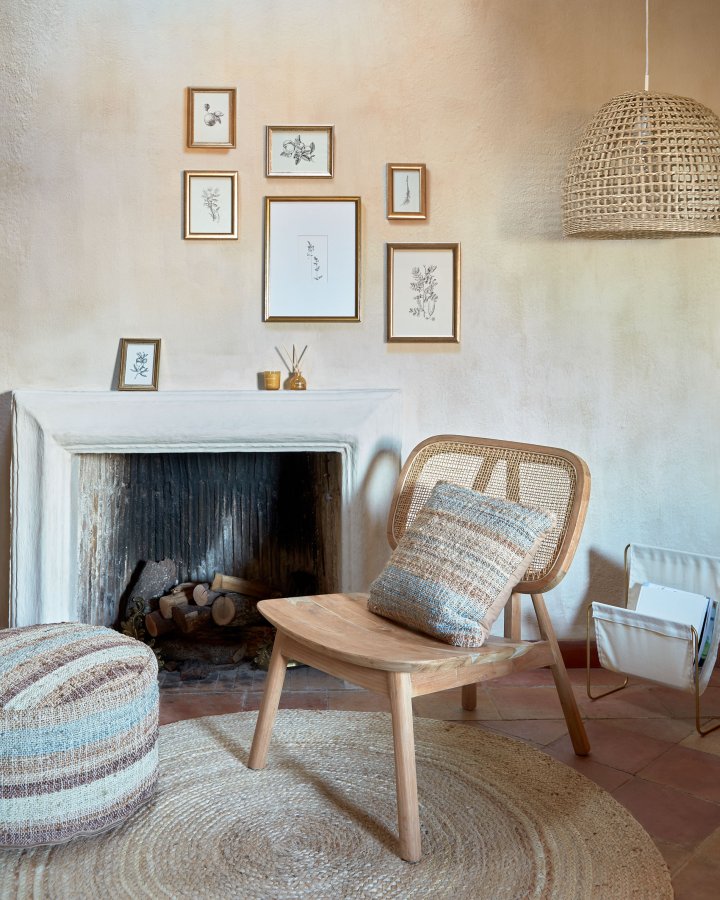 KAVE HOME Nadra lenestol - naturlig rotting og teak