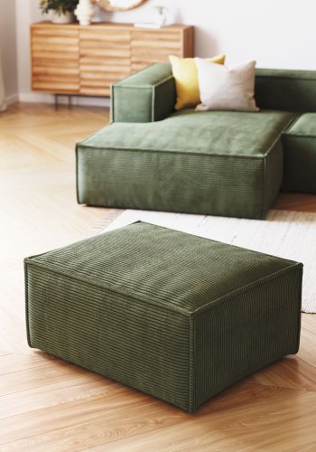 KAVE HOME Block fotskammel - grnn flyel (90x70)