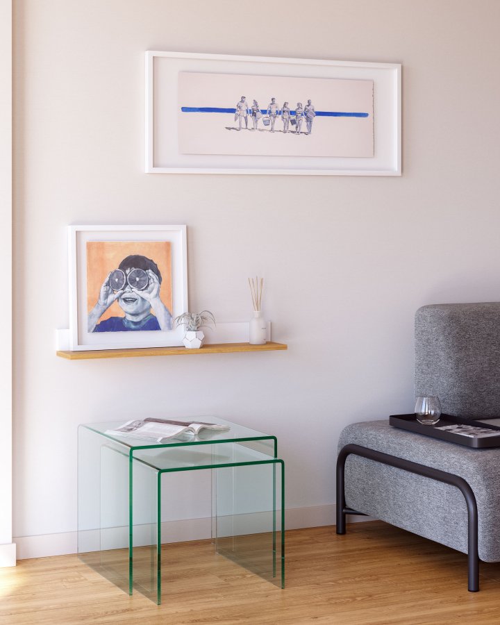 KAVE HOME Burano innsatsbord, firkantet - klart glass (sett m. 2)