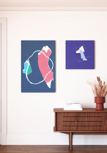 KAVE HOME Zoeli bltt abstrakt lerret 50 x 50 cm