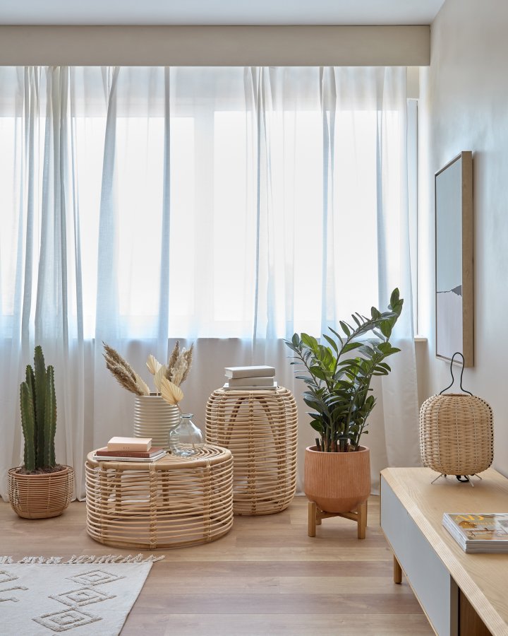 KAVE HOME Kohana sofabord, rundt - naturlig rotting (66)