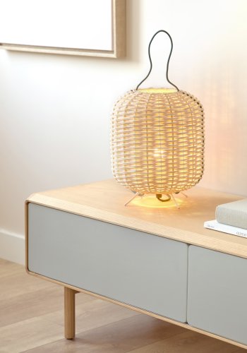 KAVE HOME Anielle TV-bord, m. 2 skyvedrer - gr/naturlig ask finer/asketre (180x41)