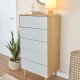 KAVE HOME Anielle kommode, m. 5 skuffer - gr/naturlig ask finer/asketre