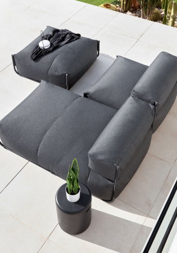 KAVE HOME Taimi utendrs fotsttte, rund - svart betong (35)