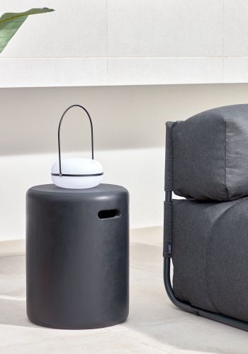 KAVE HOME Taimi utendrs fotsttte, rund - svart betong (35)