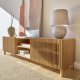 KAVE HOME Beyla TV-bord, m. 2 drer og 3 hyller - naturlig eikefiner og eiketre (180x49,5)