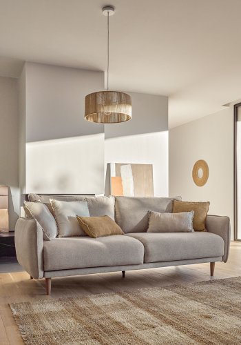 KAVE HOME Crista lampeskjerm, rund - naturlig jute (47)