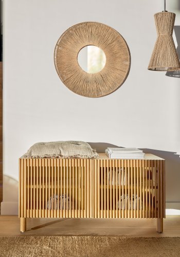 KAVE HOME Crista jute lys skjerm med naturlig finish  24,5 cm