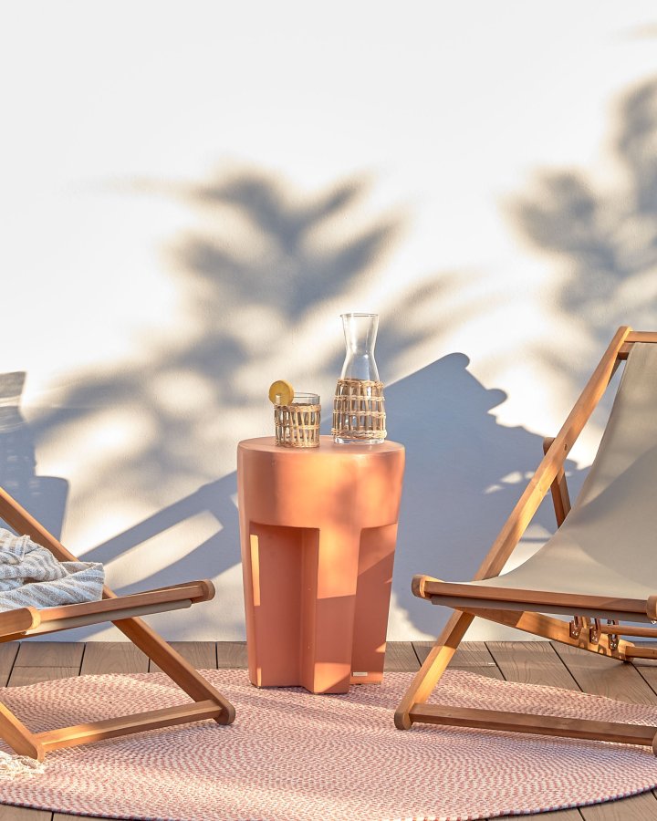 KAVE HOME Vilena sidebord, rundt - naturlig terrakotta ( 33)