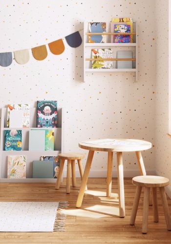 KAVE HOME Adiventina barnebokhylle, rektangulr - hvit MDF (59,5x23)