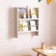 KAVE HOME Gopi vegghylle for barn, rektangulr - hvit MDF og naturlig furu