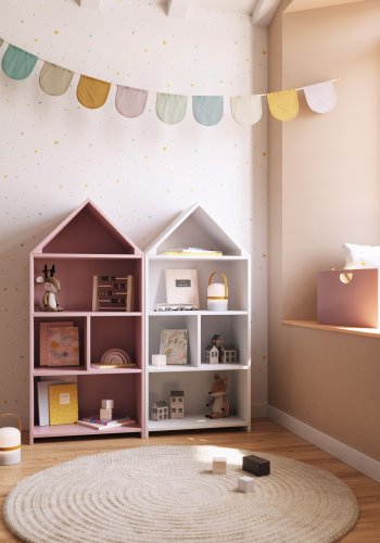 KAVE HOME Celeste barnebokhylle, rektangulr - hvit MDF