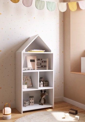 KAVE HOME Celeste barnebokhylle, rektangulr - hvit MDF