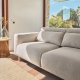 KAVE HOME Singa 3-manns sofa - beige stoff og naturlig bketre