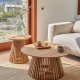 KAVE HOME rundt Irune sidebord - naturlig teak (50)