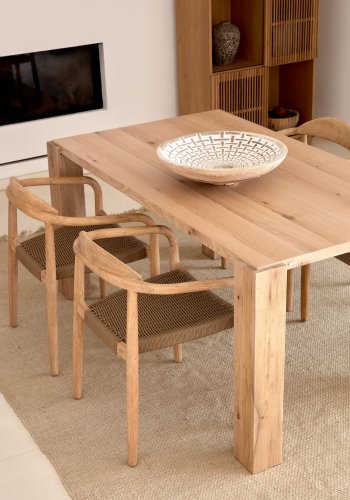 KAVE HOME Deyanira spisebord, rektangulrt - naturlig eikefiner og eiketre (160x90)