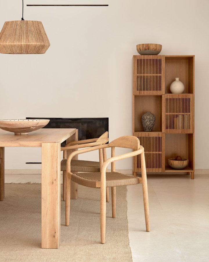 KAVE HOME Deyanira spisebord, rektangulrt - naturlig eikefiner og eiketre (160x90)