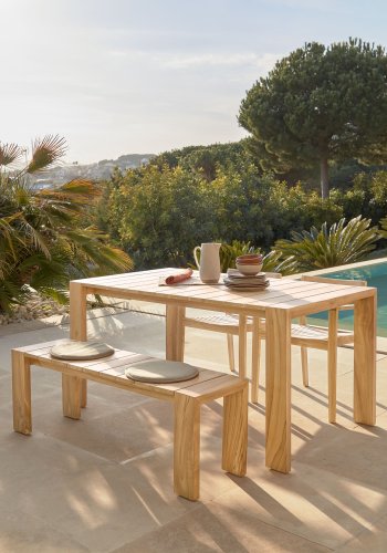 KAVE HOME Victoire hagebord, rektangulrt - naturlig teak (240x110)