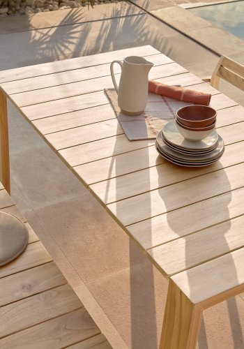 KAVE HOME Victoire hagebord, rektangulrt - naturlig teak (240x110)