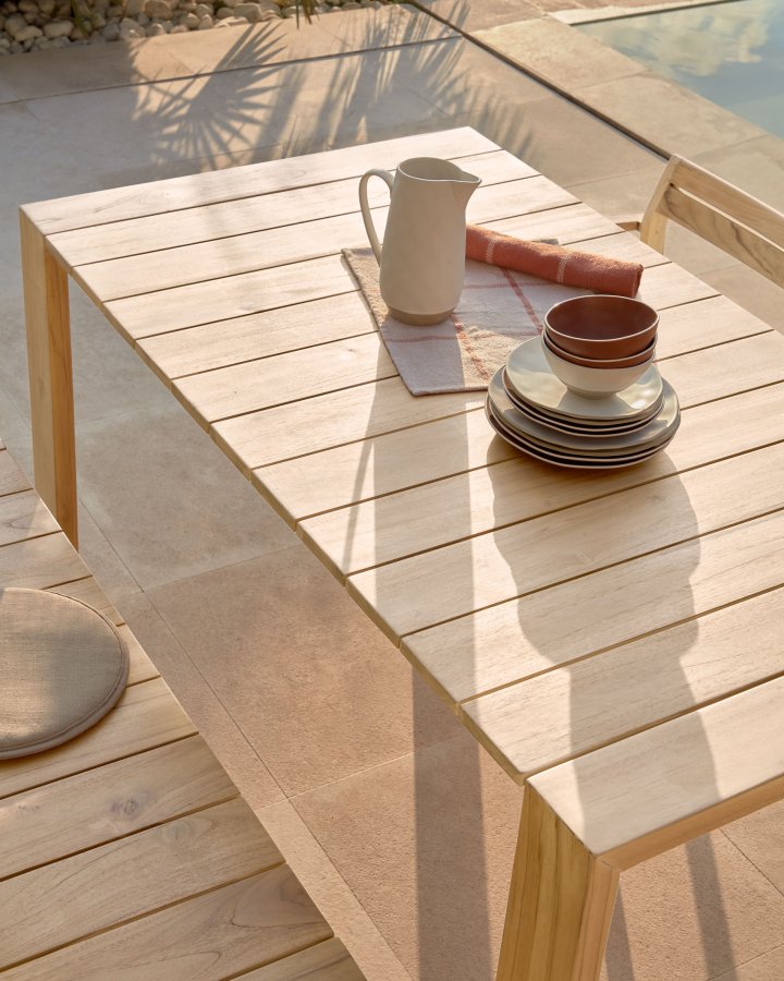 KAVE HOME Victoire hagebord, rektangulrt - naturlig teak (240x110)