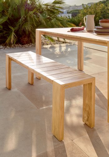 KAVE HOME Victoire hagebenk, rektangulr - naturlig teak (175x38)