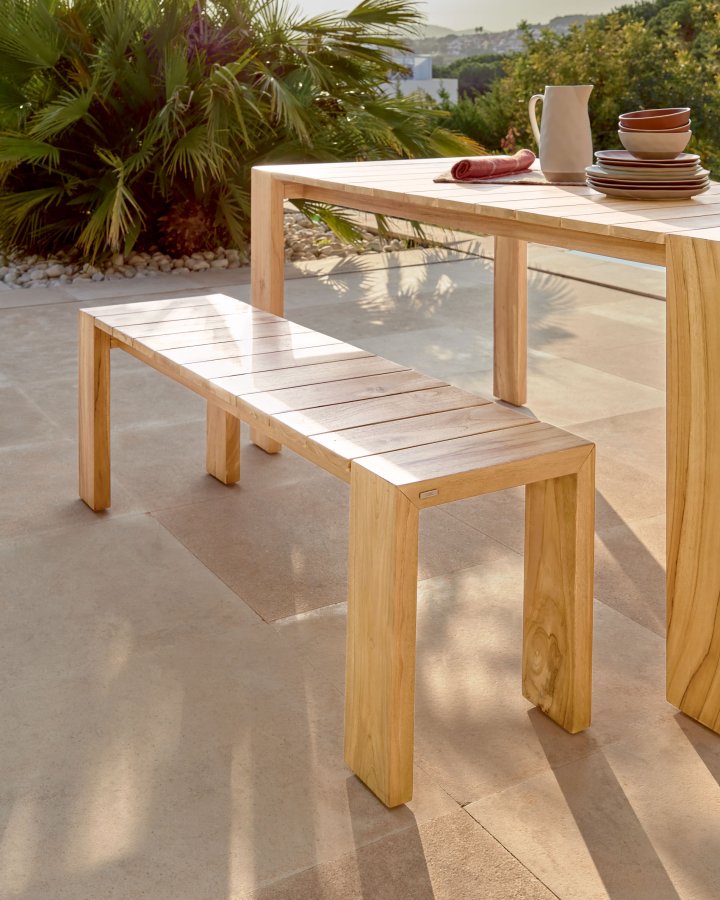 KAVE HOME Victoire hagebenk, rektangulr - naturlig teak (175x38)