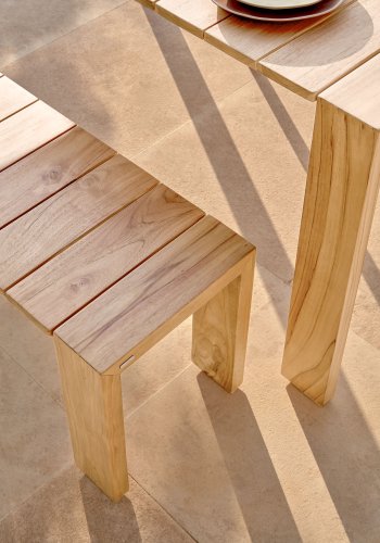 KAVE HOME Victoire hagebenk, rektangulr - naturlig teak (175x38)