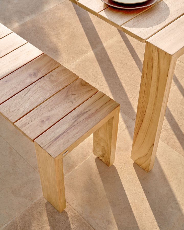 KAVE HOME Victoire hagebenk, rektangulr - naturlig teak (175x38)