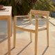 KAVE HOME Victoire hagestol, med armlener, stabelbar - naturlig teak