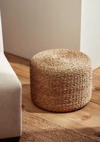 KAVE HOME Someina rund fotsttte i naturfiber,  40 cm