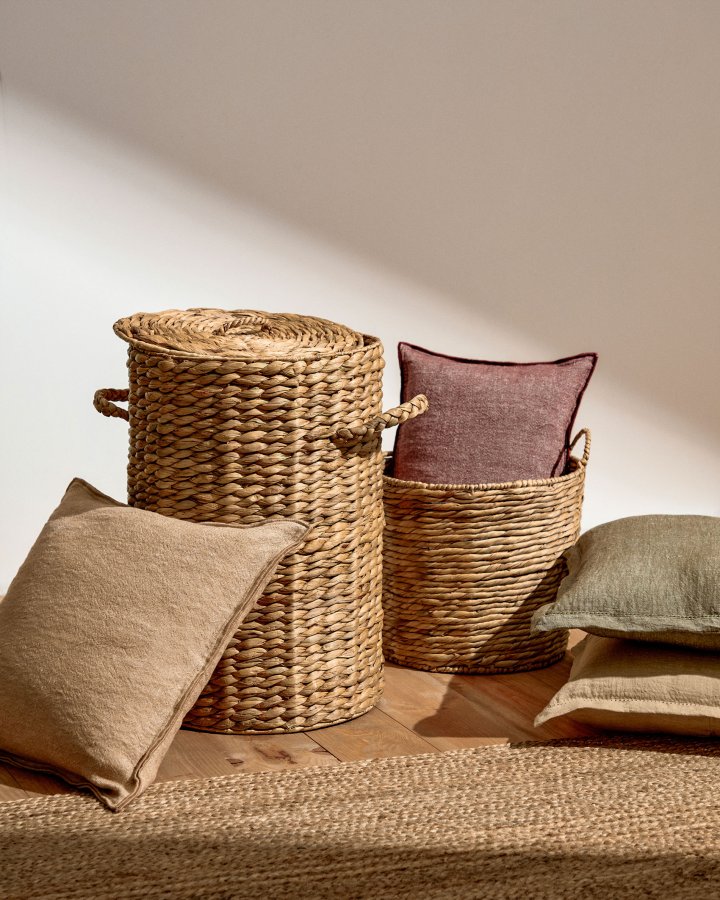 KAVE HOME Yessira skittentyskurv i naturfiber, 55 cm