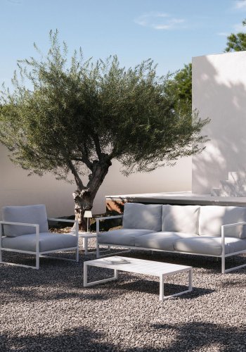 KAVE HOME Comova utend�rs sidebord, firkantet - hvit aluminium (60x60)