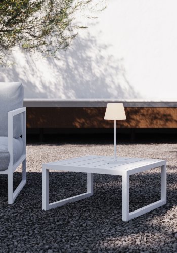 KAVE HOME Comova utend�rs sidebord, firkantet - hvit aluminium (60x60)