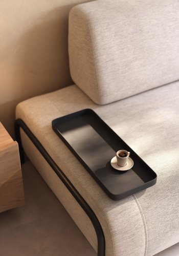 KAVE HOME Compo 3-seters sofa - beige stoff og metall 