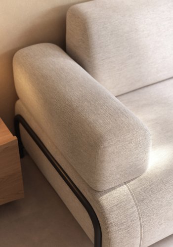 KAVE HOME Compo 3-seters sofa - beige stoff og metall 