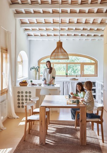 KAVE HOME Deyanira spisebord, rektangulrt - naturlig eikefiner og eiketre (200x100)